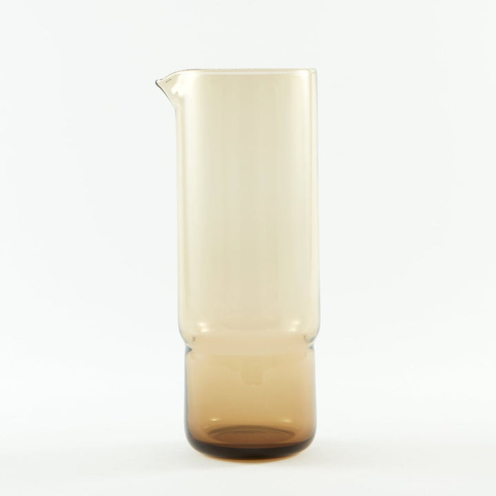 1 litre cylindrical minimalistic handmade water glass carafe in brown