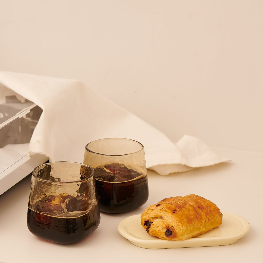A set of 2 iced coffee glasses